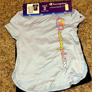 Girls 2 Pack Champion Dri Fit  T-shirts